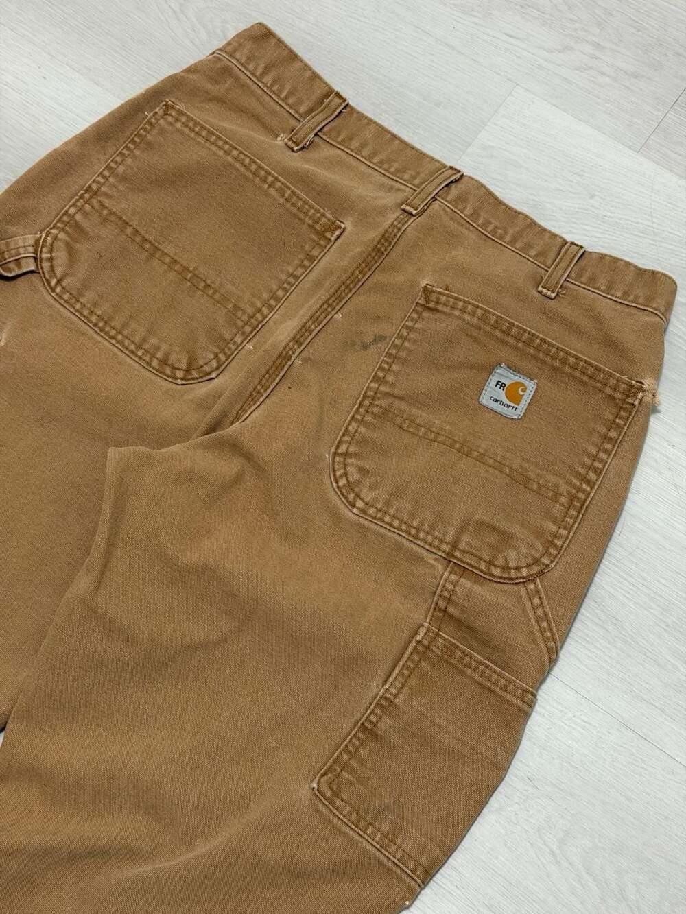 Carhartt Flame Resistant (FR) Brown Duck Canvas Carpenter Work Pants 32x32 - Picture 3 of 14